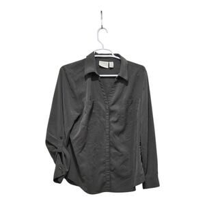 Chico’s Olive Button Front Utility Shirt Women’s Size 2